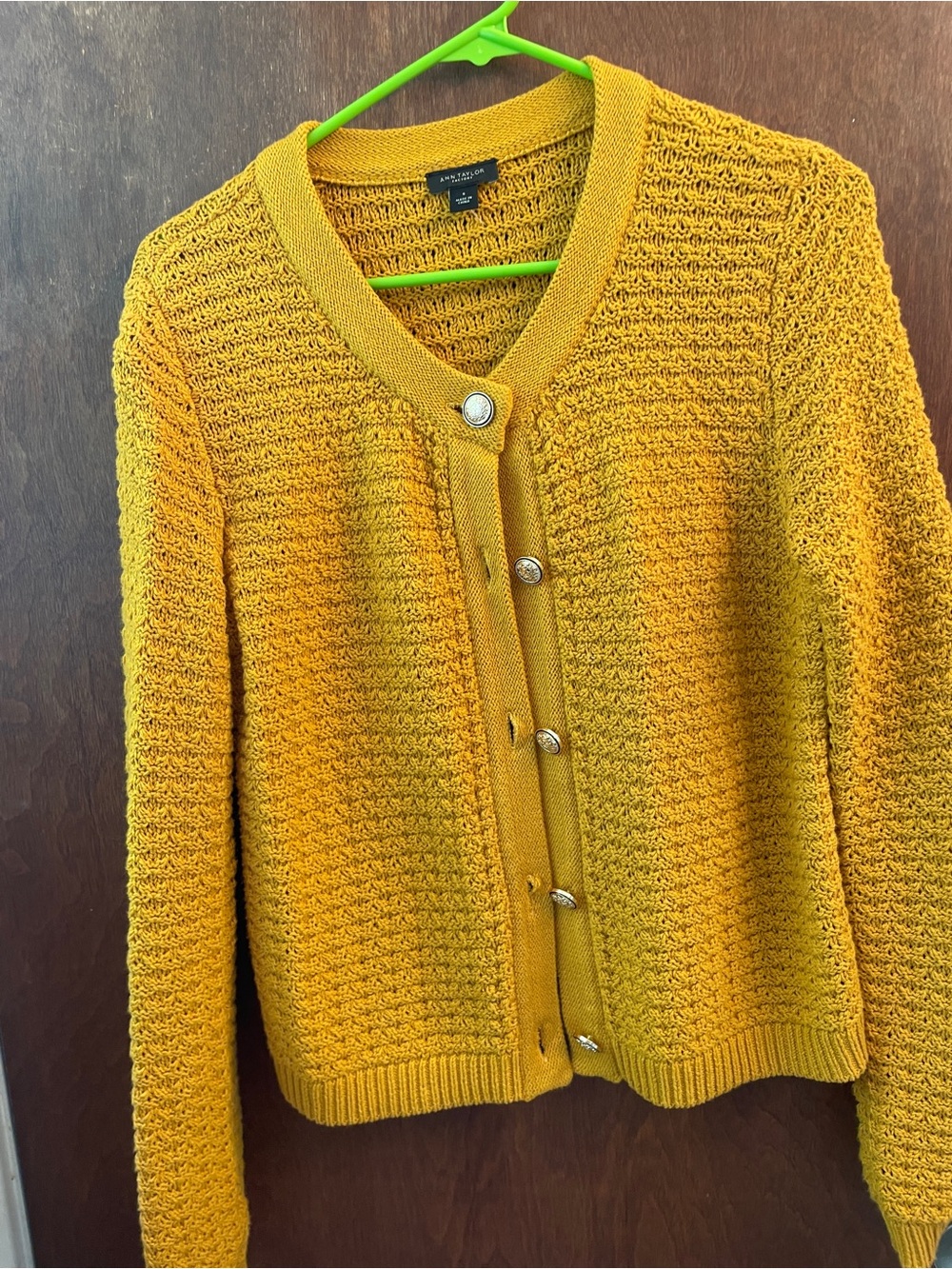 Ann Taylor mustard cardigan small